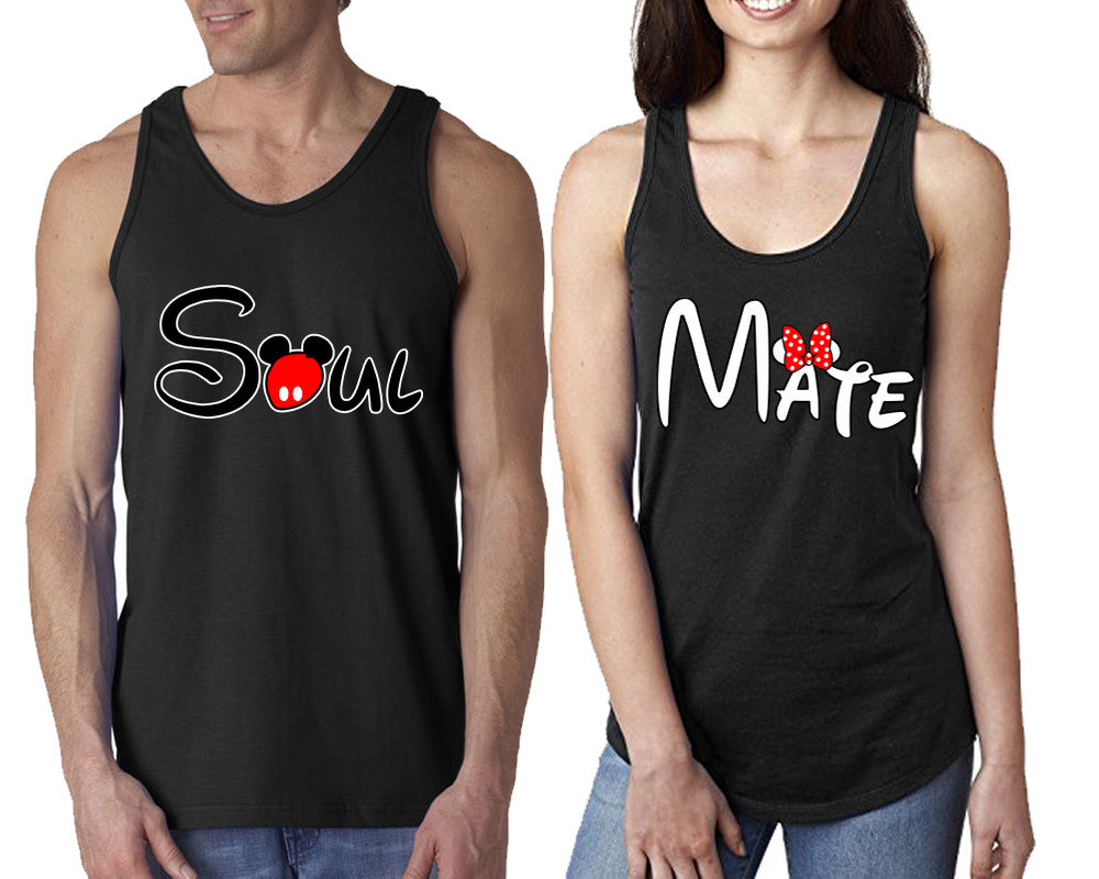 Soul Mate  matching couple tank tops. Couple shirts, Black tank top for men, tank top for women. Cute shirts.