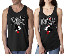 Load image into Gallery viewer, Mr Mrs  matching couple tank tops. Couple shirts, Black tank top for men, tank top for women. Cute shirts.
