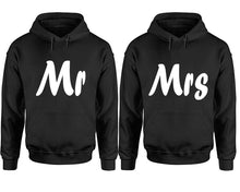 Cargar imagen en el visor de la galería, Mr and Mrs hoodies, Matching couple hoodies, Black pullover hoodies
