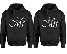 Load image into Gallery viewer, Mr and Mrs hoodies, Matching couple hoodies, Black pullover hoodies
