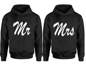 Mr and Mrs hoodies, Matching couple hoodies, Black pullover hoodies