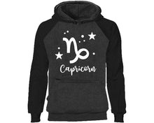 Cargar imagen en el visor de la galería, Capricorn Zodiac Sign hoodie. Black Charcoal Hoodie, hoodies for men, unisex hoodies
