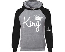 Load image into Gallery viewer, King designer hoodies. Black Grey Hoodie, hoodies for men, unisex hoodies

