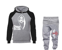 將圖片載入圖庫檢視器 Rap Hip-Hop R&amp;B outfits bottom and top, Black Grey hoodies for men, Black Grey mens joggers. Hoodie and jogger pants for mens
