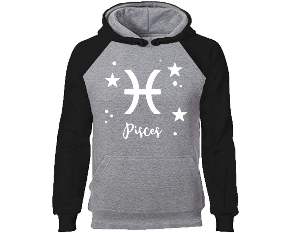 Pisces Zodiac Sign hoodie. Black Grey Hoodie, hoodies for men, unisex hoodies