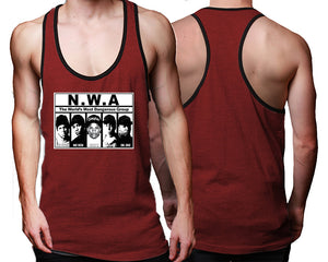NWA custom tank top, graphic tees. Black Maroon tank top for men. Black Maroon color racerback tanktop for mens.