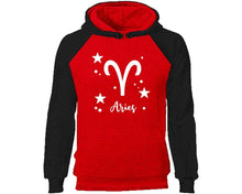 Load image into Gallery viewer, Aries Zodiac Sign hoodie. Black Red Hoodie, hoodies for men, unisex hoodies

