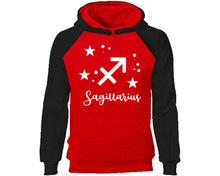 Load image into Gallery viewer, Sagittarius Zodiac Sign hoodie. Black Red Hoodie, hoodies for men, unisex hoodies
