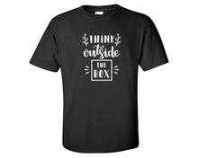 將圖片載入圖庫檢視器 Think Outside The Box custom t shirts, graphic tees. Black t shirts for men. Black t shirt for mens, tee shirts.
