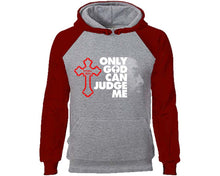 將圖片載入圖庫檢視器 Only God Can Judge Me designer hoodies. Burgundy Grey Hoodie, hoodies for men, unisex hoodies
