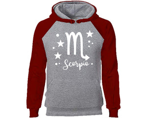 Scorpio Zodiac Sign hoodie. Burgundy Grey Hoodie, hoodies for men, unisex hoodies