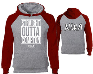 Straight Outta Compton designer hoodies. Burgundy Grey Hoodie, hoodies for men, unisex hoodies