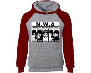 NWA designer hoodies. Burgundy Grey Hoodie, hoodies for men, unisex hoodies