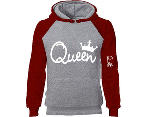Queen designer hoodies. Burgundy Grey Hoodie, hoodies for men, unisex hoodies