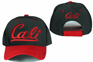 Cali designer baseball hats, embroidered baseball caps, Black Red baseball cap