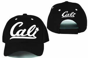 Cali designer baseball hats, embroidered baseball caps, Black baseball cap