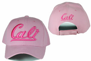 Cali designer baseball hats, embroidered baseball caps, Pink baseball cap
