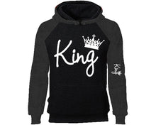 Load image into Gallery viewer, King designer hoodies. Charcoal Black Hoodie, hoodies for men, unisex hoodies
