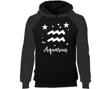 將圖片載入圖庫檢視器 Aquarius Zodiac Sign hoodie. Charcoal Black Hoodie, hoodies for men, unisex hoodies
