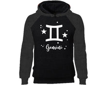 Görseli Galeri görüntüleyiciye yükleyin, Gemini Zodiac Sign hoodie. Charcoal Black Hoodie, hoodies for men, unisex hoodies
