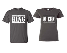 將圖片載入圖庫檢視器 King and Queen matching couple shirts.Couple shirts, Charcoal t shirts for men, t shirts for women. Couple matching shirts.
