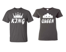 將圖片載入圖庫檢視器 King and Queen matching couple shirts.Couple shirts, Charcoal t shirts for men, t shirts for women. Couple matching shirts.
