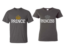 將圖片載入圖庫檢視器 Prince Princess matching couple shirts.Couple shirts, Charcoal t shirts for men, t shirts for women. Couple matching shirts.
