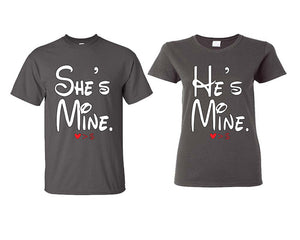 She's Mine He's Mine matching couple shirts.Couple shirts, Charcoal t shirts for men, t shirts for women. Couple matching shirts.