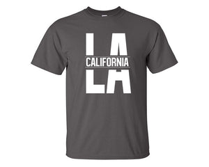 LA California custom t shirts, graphic tees. Charcoal t shirts for men. Charcoal t shirt for mens, tee shirts.