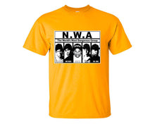 Load image into Gallery viewer, NWA custom t shirts, graphic tees. Gold t shirts for men. Gold t shirt for mens, tee shirts.
