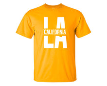 Cargar imagen en el visor de la galería, LA California custom t shirts, graphic tees. Gold t shirts for men. Gold t shirt for mens, tee shirts.
