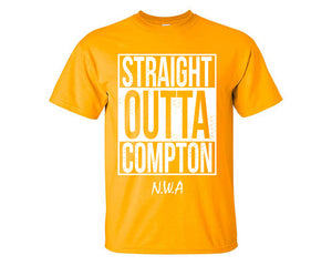 Straight Outta Compton custom t shirts, graphic tees. Gold t shirts for men. Gold t shirt for mens, tee shirts.
