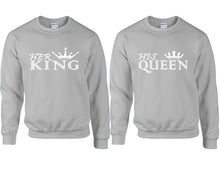 將圖片載入圖庫檢視器 Her King and His Queen couple sweatshirts. Sports Grey sweaters for men, sweaters for women. Sweat shirt. Matching sweatshirts for couples
