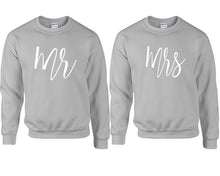 將圖片載入圖庫檢視器 Mr and Mrs couple sweatshirts. Sports Grey sweaters for men, sweaters for women. Sweat shirt. Matching sweatshirts for couples
