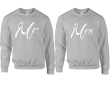 將圖片載入圖庫檢視器 Mr and Mrs couple sweatshirts. Sports Grey sweaters for men, sweaters for women. Sweat shirt. Matching sweatshirts for couples
