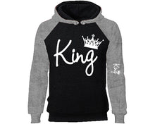 Load image into Gallery viewer, King designer hoodies. Grey Black Hoodie, hoodies for men, unisex hoodies
