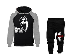 將圖片載入圖庫檢視器 Rap Hip-Hop R&amp;B outfits bottom and top, Grey Black hoodies for men, Grey Black mens joggers. Hoodie and jogger pants for mens
