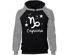 Cargar imagen en el visor de la galería, Capricorn Zodiac Sign hoodie. Grey Black Hoodie, hoodies for men, unisex hoodies
