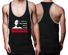 Load image into Gallery viewer, All Eyes On Me custom tank top, graphic tees. Grey Black tank top for men. Grey Black color racerback tanktop for mens.
