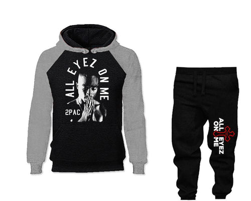 All Eyes On Me outfits bottom and top, Grey Black hoodies for men, Grey Black mens joggers. Hoodie and jogger pants for mens