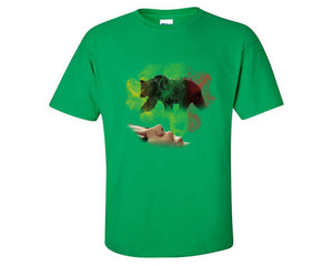 Woman Rasta Smoke Bear custom t shirts, graphic tees. Irish Green t shirts for men. Irish Green t shirt for mens, tee shirts.