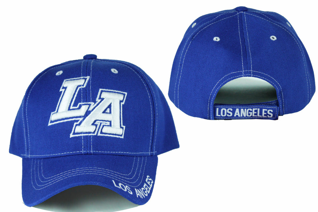 LA Los Angeles designer baseball hats, embroidered baseball caps, Royal Blue baseball cap