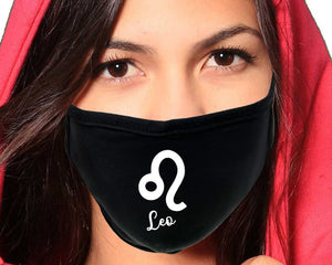 Leo  Zodiac Sign face mask with White color design. Washable, reusable face mask.