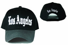 Cargar imagen en el visor de la galería, Los Angeles LA designer baseball hats, embroidered baseball caps, Black Charcoal baseball cap
