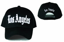 Cargar imagen en el visor de la galería, Los Angeles LA designer baseball hats, embroidered baseball caps, Black baseball cap
