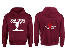 Load image into Gallery viewer, Only God Can Judge Me hoodie. Maroon Hoodie, hoodies for men, unisex hoodies
