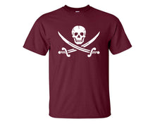 Cargar imagen en el visor de la galería, Jolly Roger custom t shirts, graphic tees. Maroon t shirts for men. Maroon t shirt for mens, tee shirts.
