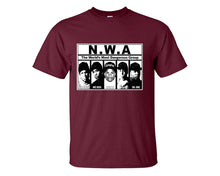 Cargar imagen en el visor de la galería, NWA custom t shirts, graphic tees. Maroon t shirts for men. Maroon t shirt for mens, tee shirts.
