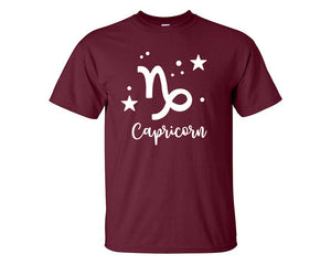 Capricorn custom t shirts, graphic tees. Maroon t shirts for men. Maroon t shirt for mens, tee shirts.