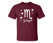 Load image into Gallery viewer, Scorpio custom t shirts, graphic tees. Maroon t shirts for men. Maroon t shirt for mens, tee shirts.
